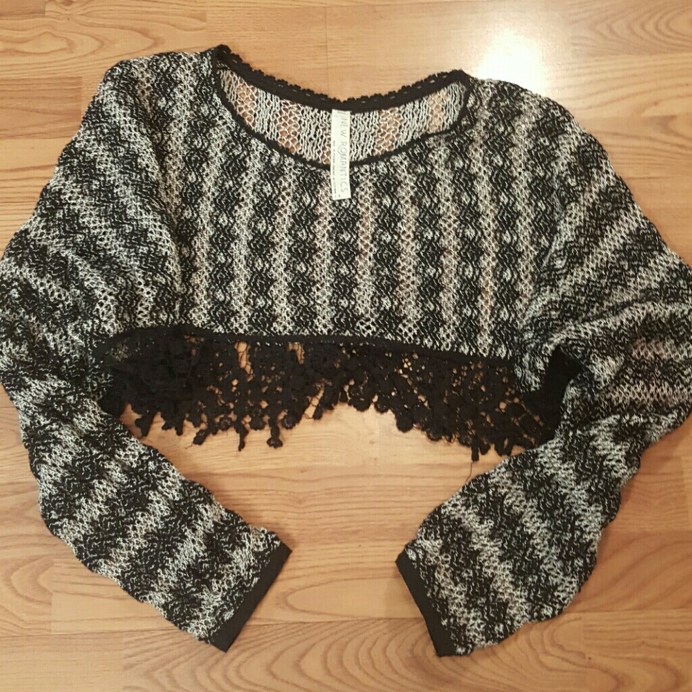 Free People size L black lace FP Romantics